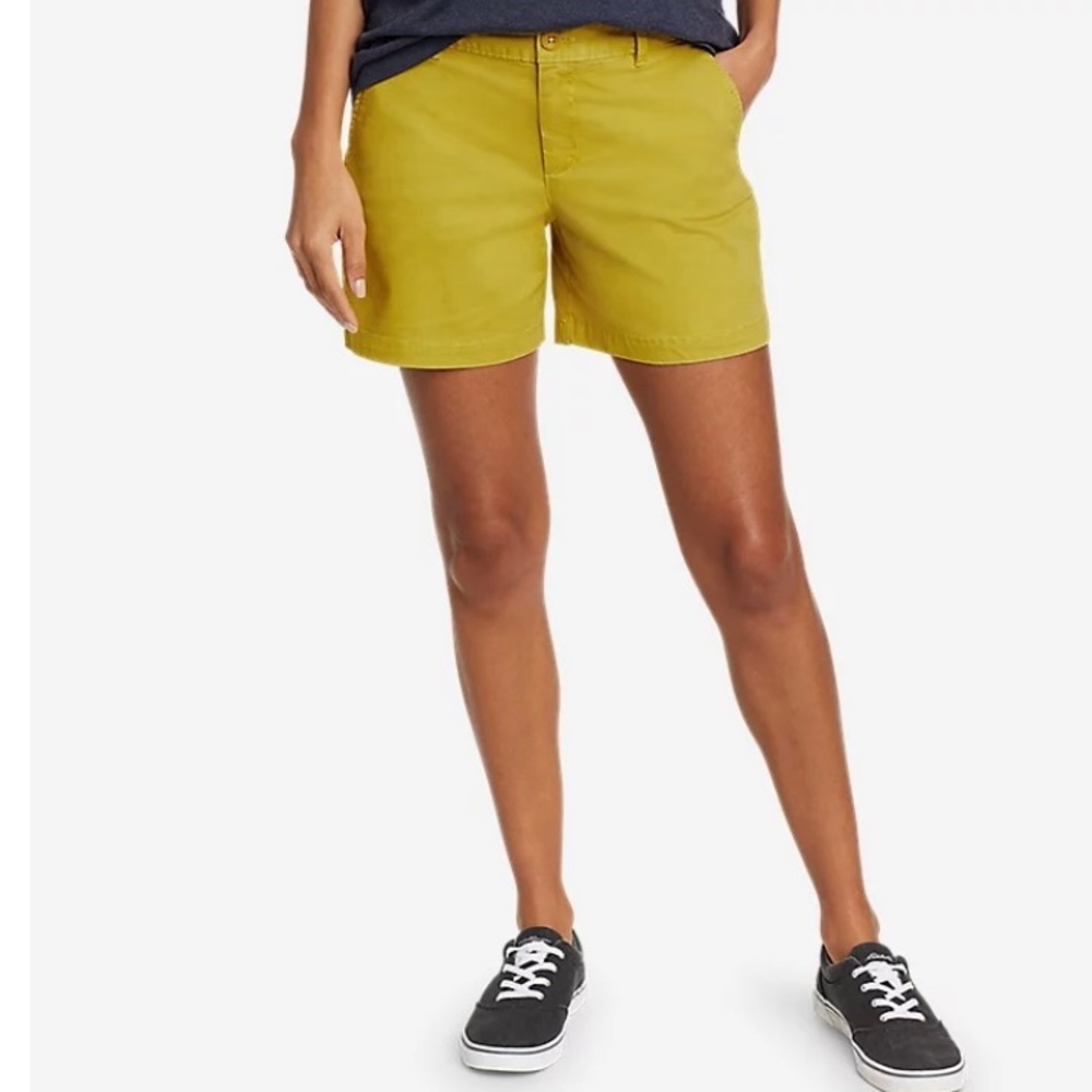 Eddie Bauer Legend Wash Slightly Curvy Shorts - Mustard Yellow - Size 12‎